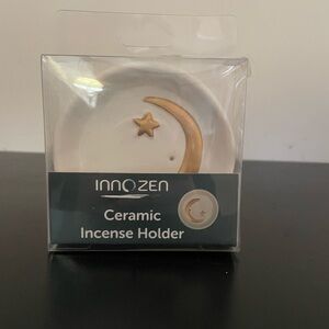 InnoZen Ceramic Incense Holder with Gold Star and Moon